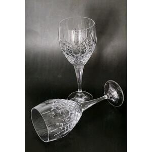 Mikasa Crystal Coventry 9" Tulip Wine Glasses / Water Goblets Set Of 2 Elegant